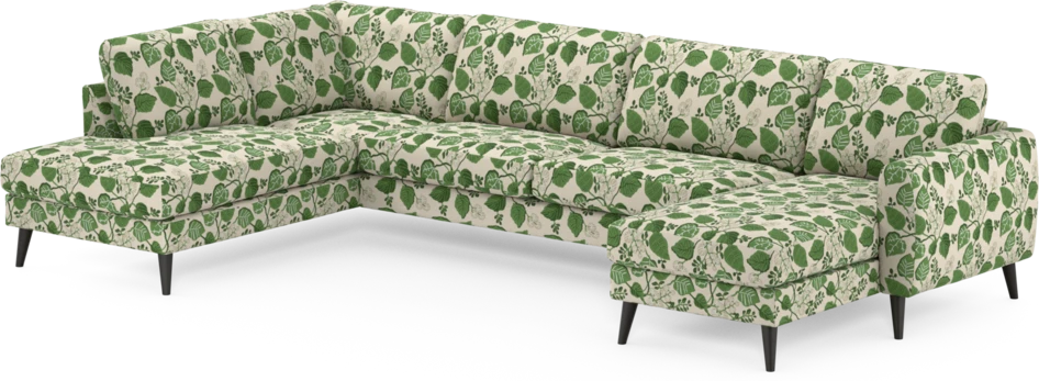 Bridge - 3-sits soffa med divan vänster och schäslong höger - Grön