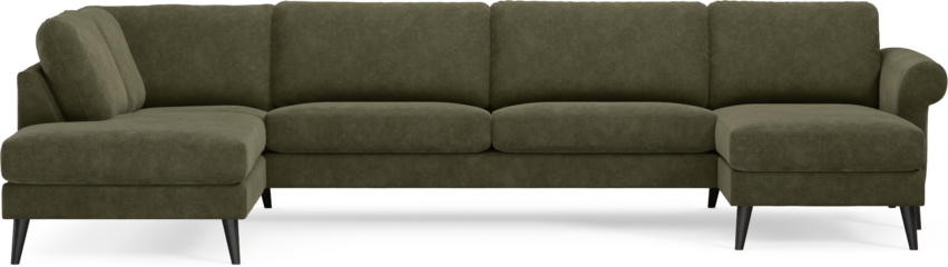 Bridge - 3-sits soffa med divan vänster och schäslong höger - Grön