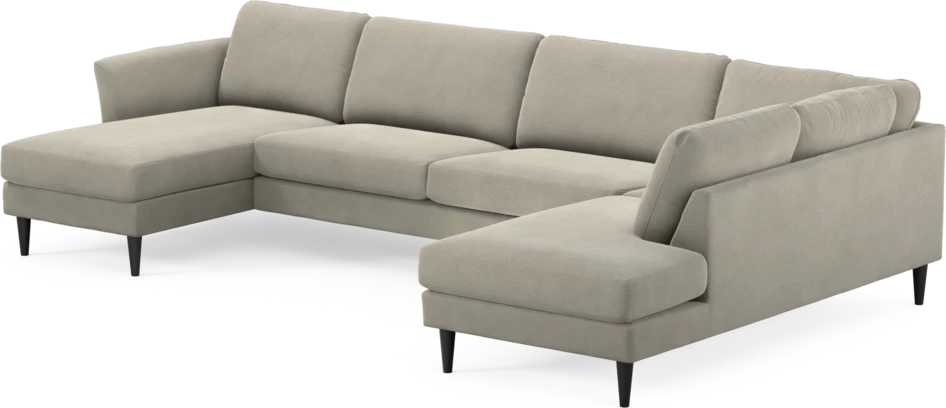 Bridge - 3-sits soffa med schäslong vänster och divan höger - Brun