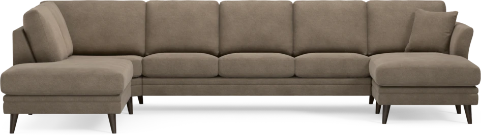 Eden - 3-sits soffa med divan vänster och schäslong höger - Brun