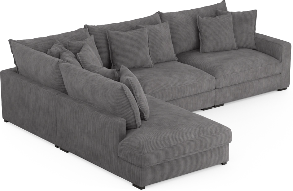 Rossi - 3-sits soffa med divan vänster - Grå