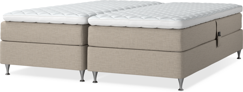 Delux Sense - Ställbar säng, dubbelsäng med bäddmadrass - Beige