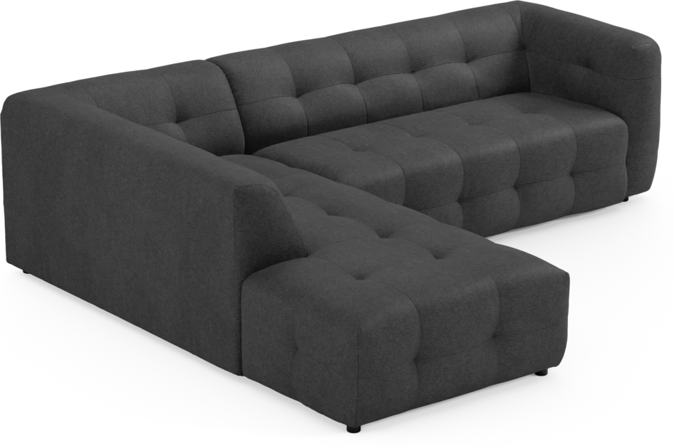 Bella - 3-sits soffa med divan vänster - Svart