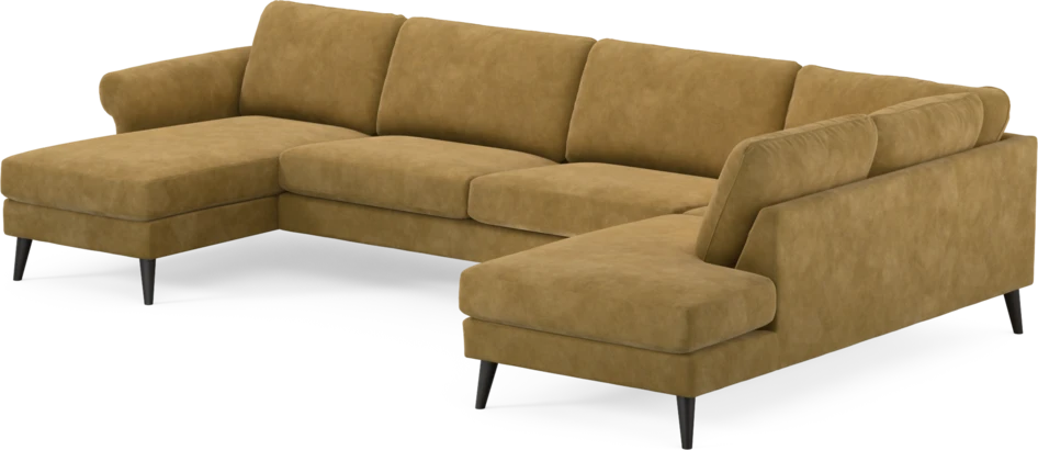 Bridge - 3-sits soffa med schäslong vänster och divan höger - Gul
