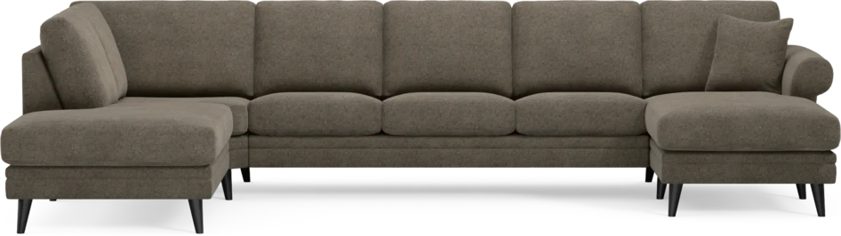 Eden - 3-sits soffa med divan vänster och schäslong höger - Brun