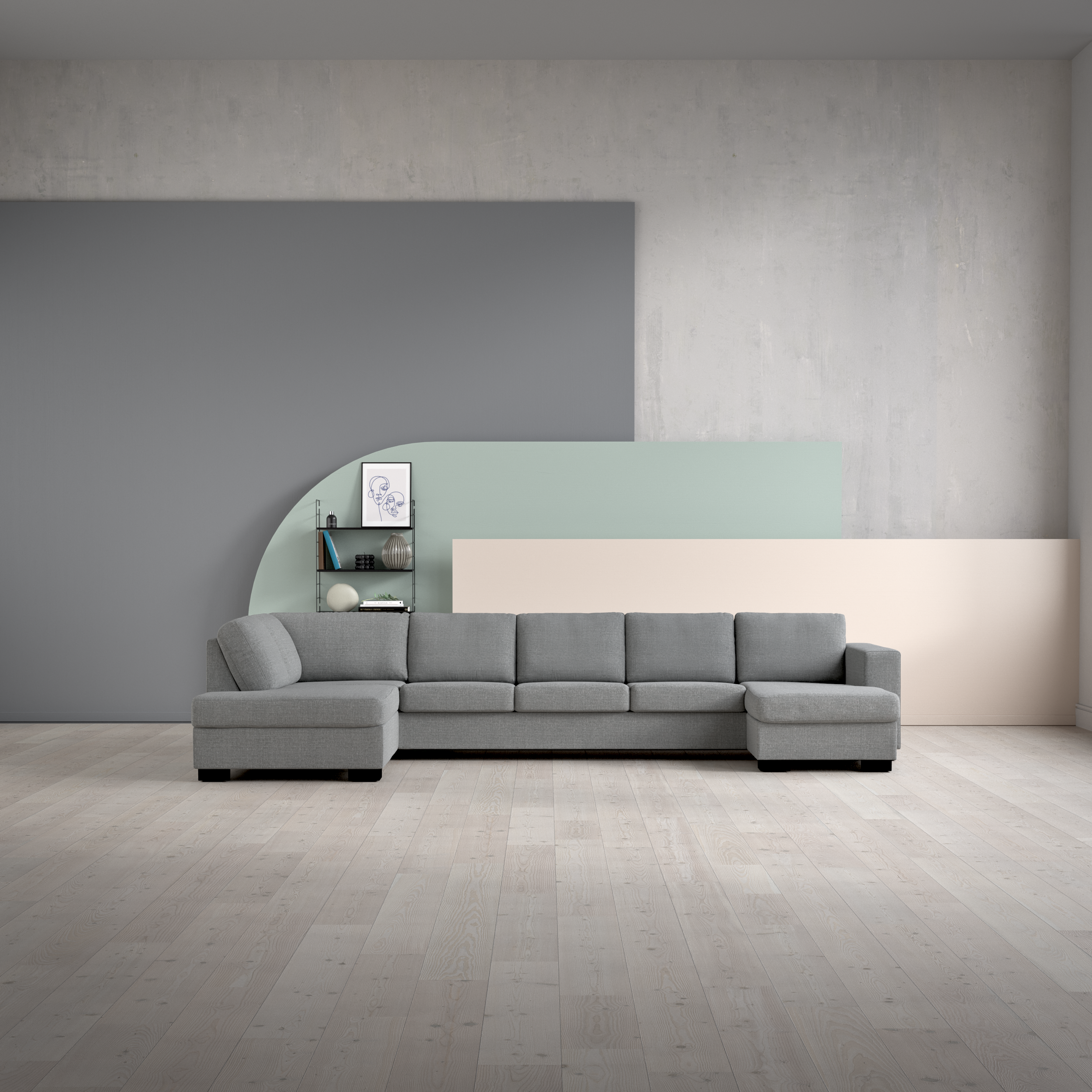 Nevada, 4-sits soffa med divan vänster och schäslong höger