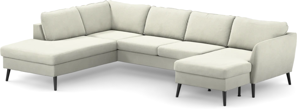 County - 3-sits soffa med divan vänster och schäslong höger - Vit