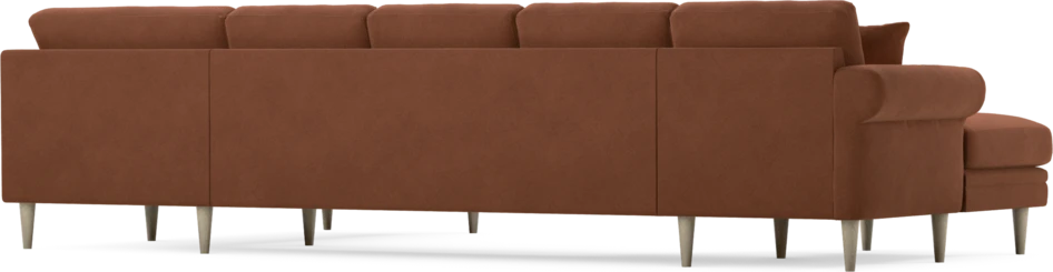 Eden - 3-sits soffa med schäslong vänster och divan höger - Orange