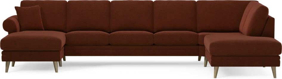 Eden - 3-sits soffa med schäslong vänster och divan höger - Orange