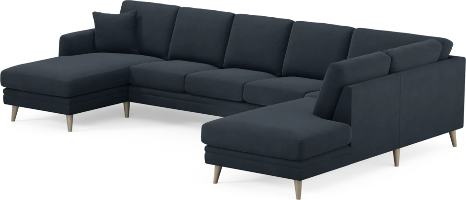 Eden - 3-sits soffa med schäslong vänster och divan höger - Blå
