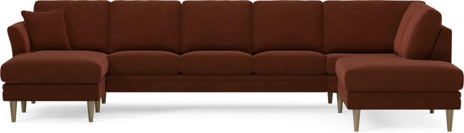 Eden - 3-sits soffa med schäslong vänster och divan höger - Orange