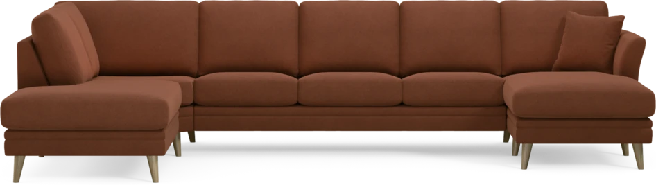 Eden - 3-sits soffa med divan vänster och schäslong höger - Orange