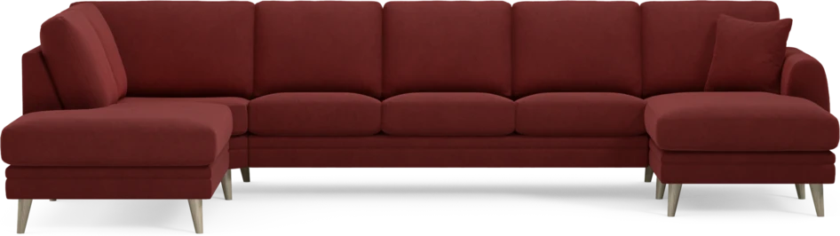 Eden - 3-sits soffa med divan vänster och schäslong höger - Röd