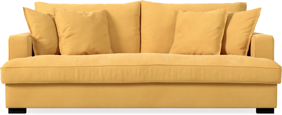 Mila - 3-sits soffa, hel dyna - Gul