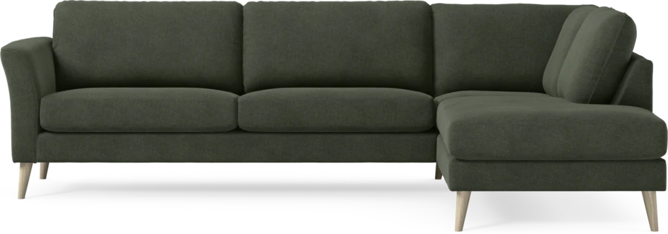 Bridge - 3-sits soffa med divan höger - Grön