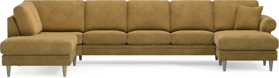 Eden - 3-sits soffa med divan vänster och schäslong höger - Gul