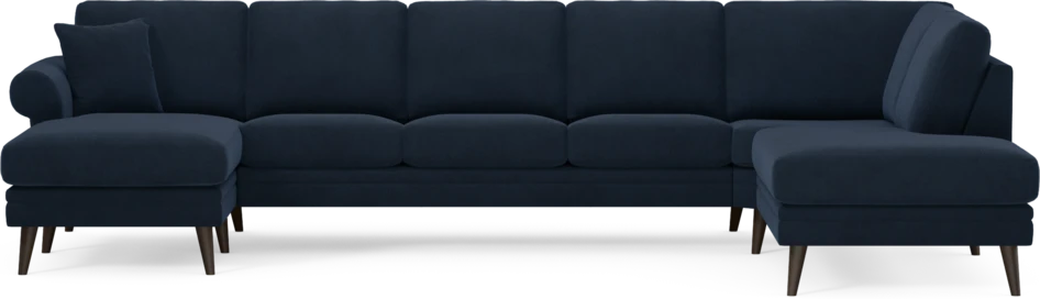 Eden - 3-sits soffa med schäslong vänster och divan höger - Blå