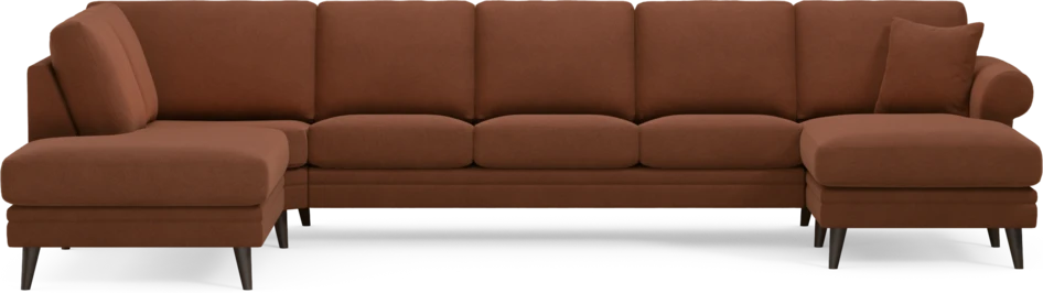 Eden - 3-sits soffa med divan vänster och schäslong höger - Orange