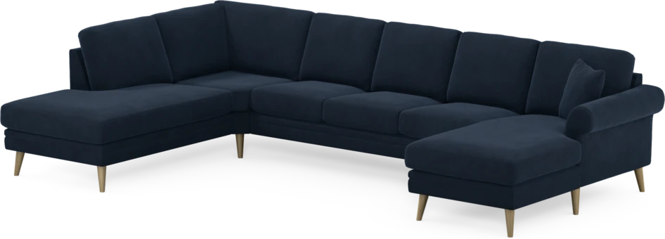 Eden - 3-sits soffa med divan vänster och schäslong höger - Blå