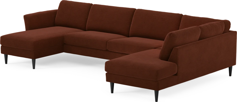 Bridge - 3-sits soffa med schäslong vänster och divan höger - Orange