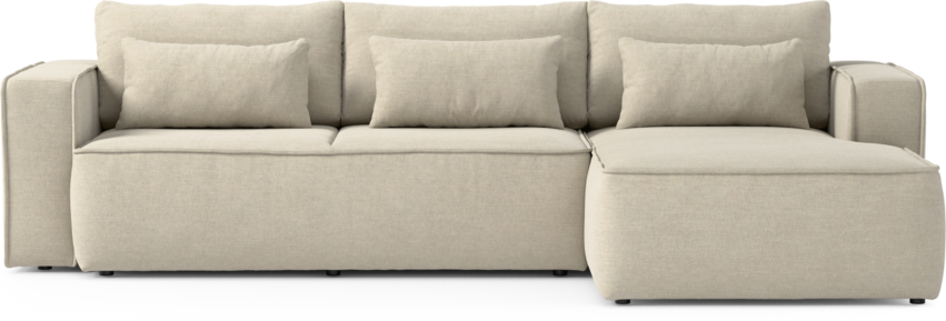 Ide - Bäddsoffa 3-sits med schäslong höger - Beige