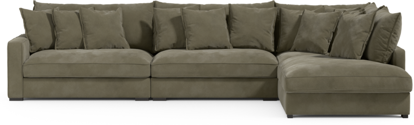 Rossi - 4-sits soffa med divan höger - Grön