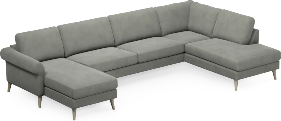 Bridge - 3-sits soffa med schäslong vänster och divan höger - Grå