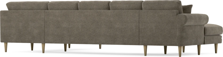 Eden - 3-sits soffa med schäslong vänster och divan höger - Brun