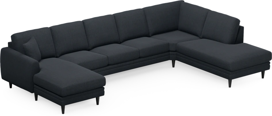 Eden - 3-sits soffa med schäslong vänster och divan höger - Blå