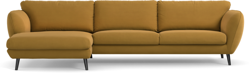 Madison Lux - 3-sits soffa med schäslong vänster - Gul