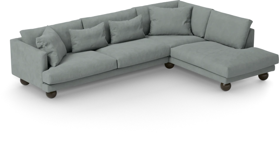 Harper - 3-sits soffa med divan höger - Grön
