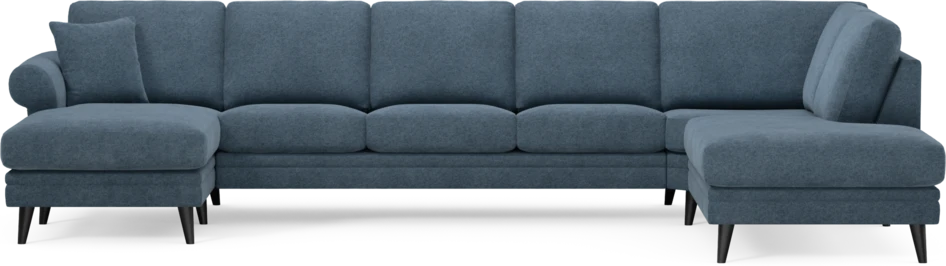Eden - 3-sits soffa med schäslong vänster och divan höger - Blå