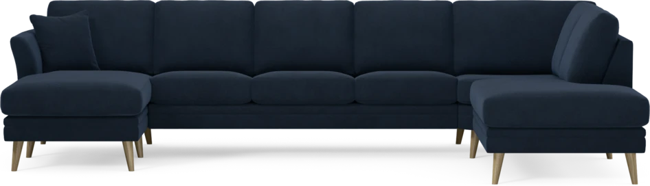 Eden - 3-sits soffa med schäslong vänster och divan höger - Blå