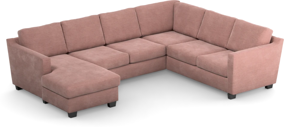 Friday - Hörnsoffa, 3+2-sits med schäslong vänster - Rosa