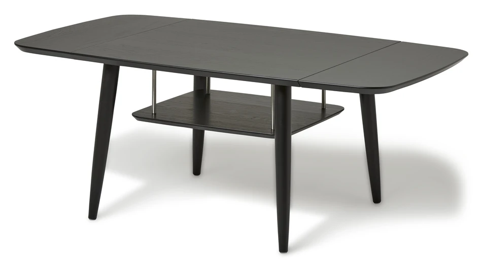 Louise - Soffbord, 70-120x70x48 cm - Svart