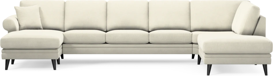 Eden - 3-sits soffa med schäslong vänster och divan höger - Vit