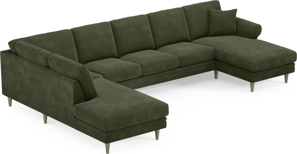 Eden - 3-sits soffa med divan vänster och schäslong höger - Grön