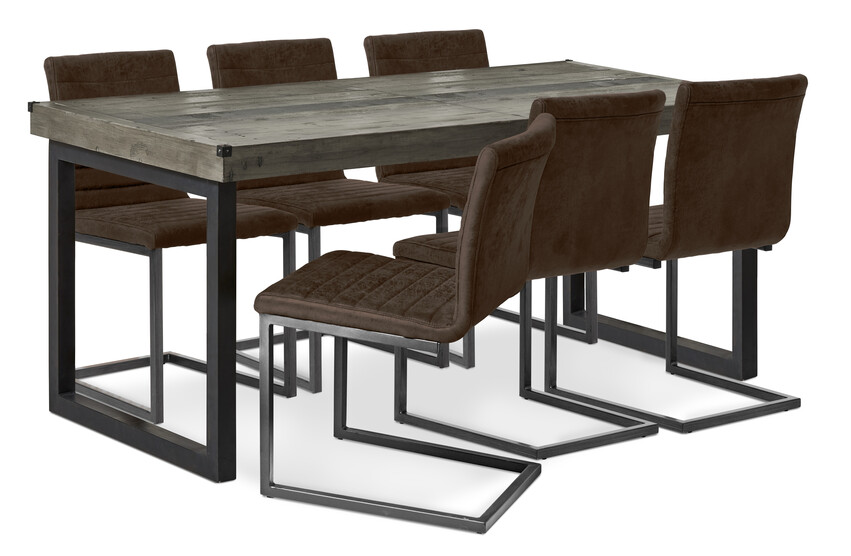 Woodenforge - Matgrupp med 6 stolar Chatham - Brun