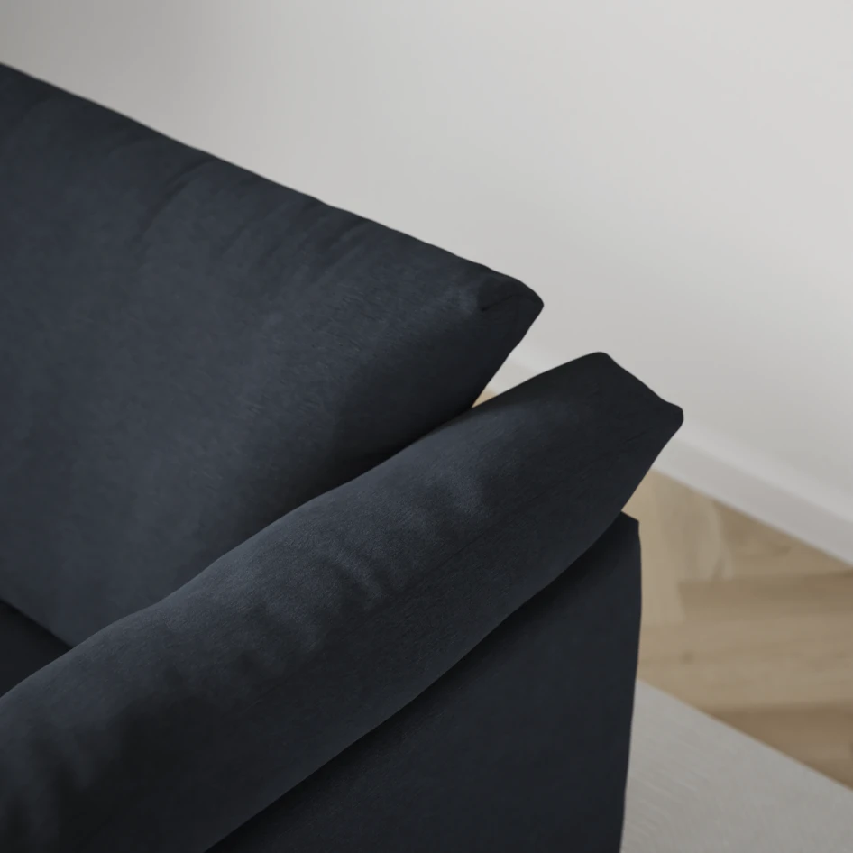 Cherrie - 2,5-sits soffa, hel dyna, fast klädsel - Blå