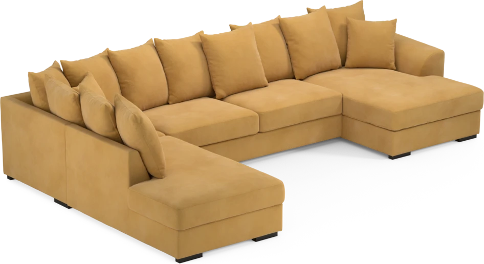 Town - 3-sits soffa med divan vänster och schäslong höger - Gul