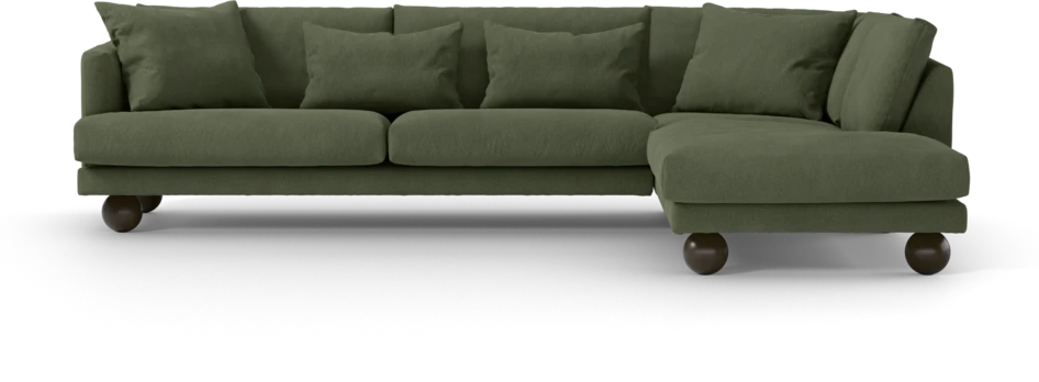 Harper - 3-sits soffa med divan höger - Grön