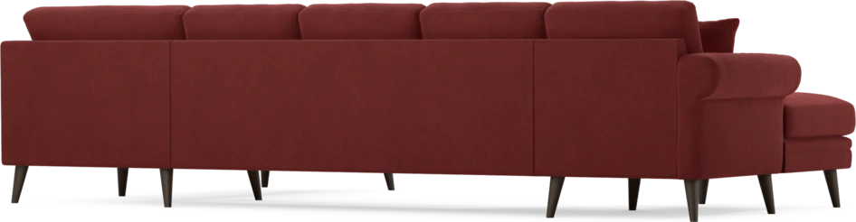 Eden - 3-sits soffa med schäslong vänster och divan höger - Röd