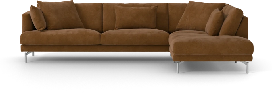 Harper - 3-sits soffa med divan höger - Orange