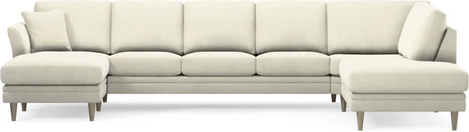 Eden - 3-sits soffa med schäslong vänster och divan höger - Vit