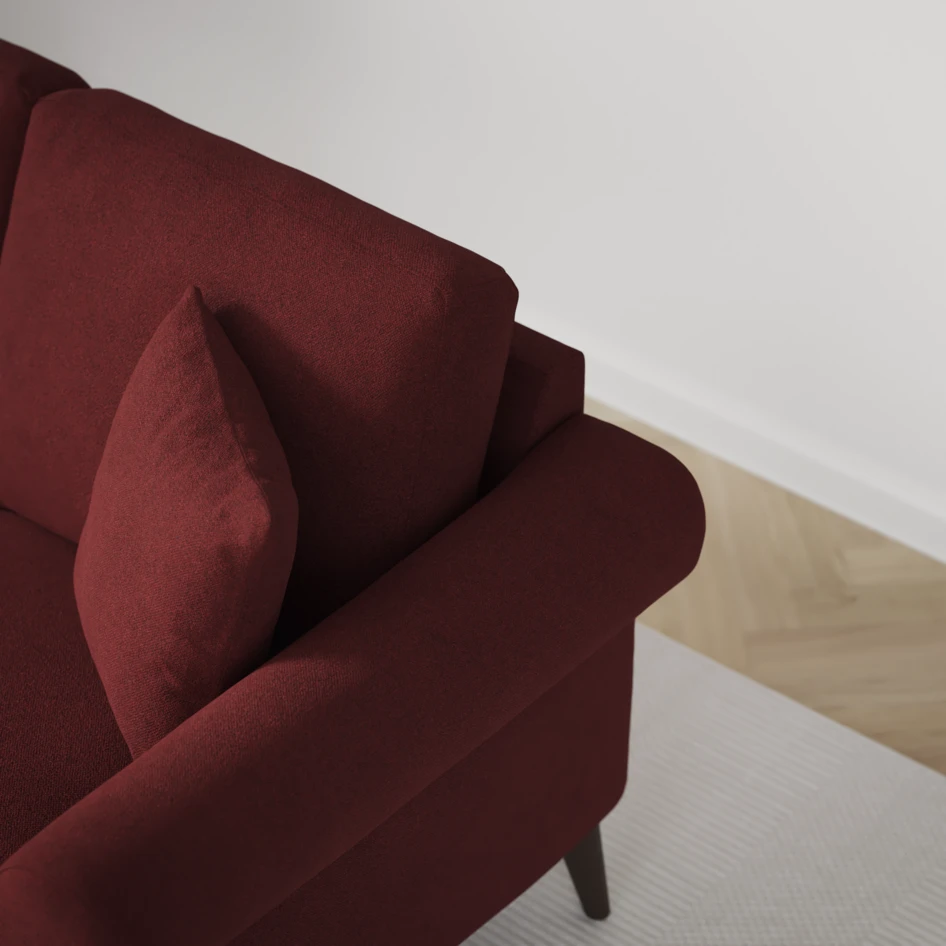 Eden - 3-sits soffa med divan vänster och schäslong höger - Röd