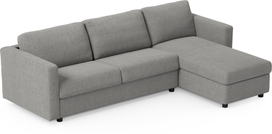 Lindö - Bäddsoffa 2,5-sits med schäslong, vändbar - Grå