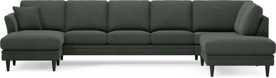 Eden - 3-sits soffa med schäslong vänster och divan höger - Grön