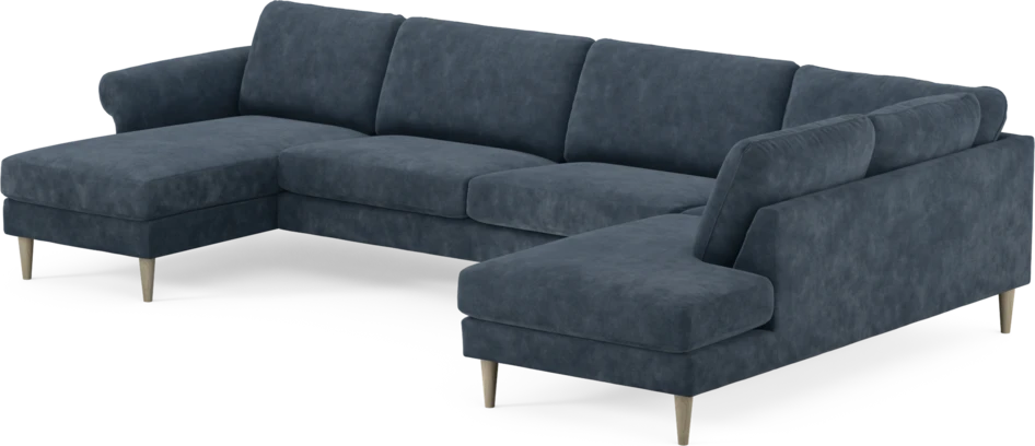 Bridge - 3-sits soffa med schäslong vänster och divan höger - Blå