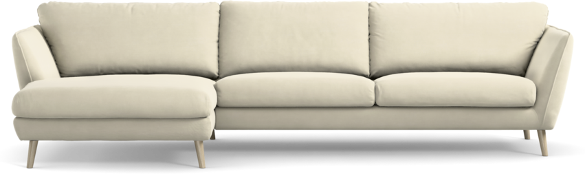 Madison Lux - 3-sits soffa med schäslong vänster - Vit