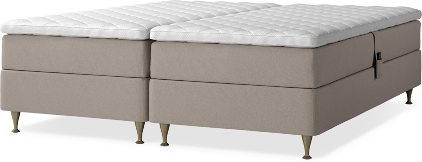 Delux Sense - Ställbar säng, dubbelsäng med bäddmadrass - Beige